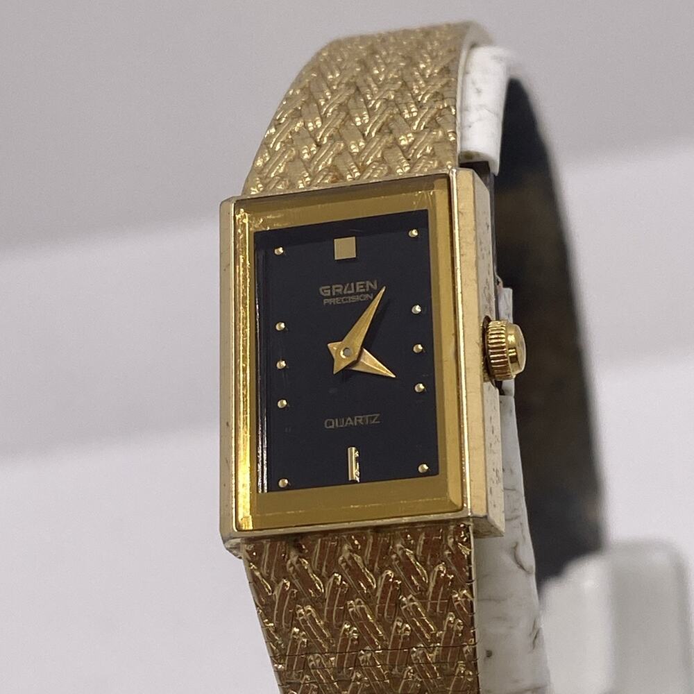 Vintage Gruen Womens Gold Tone Watch Works New Battery